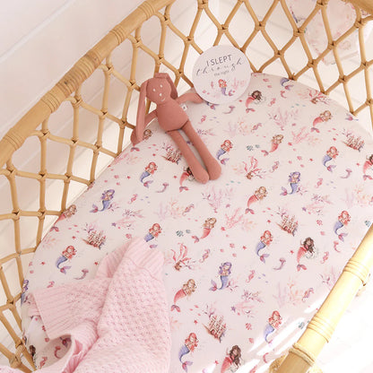 Fitted Bassinet Sheet & Change Pad Cover - Mermaid