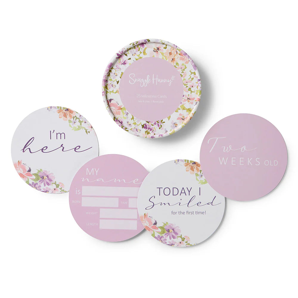 Snuggle Hunny Kids Isla & Lilac Reversible Milestone Cards | Aster & Ruby
