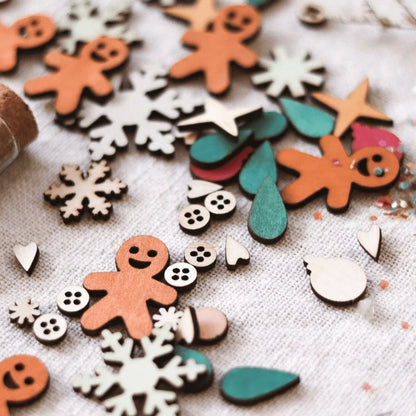 Mini Wooden Christmas Sprinkles-Aster & Ruby