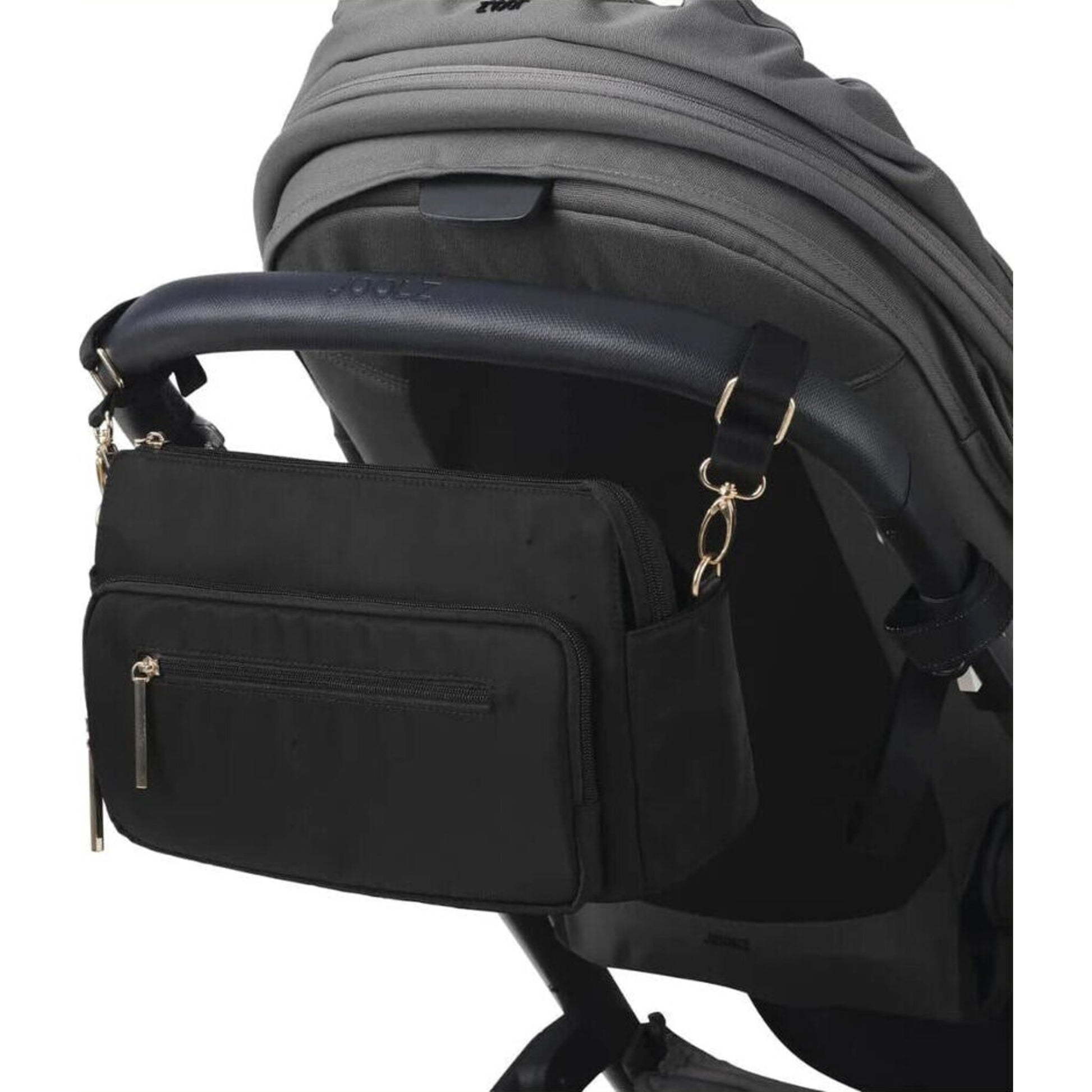 Multitasker Pram Caddy Black Nylon – children's product by OiOi | Aster & Ruby