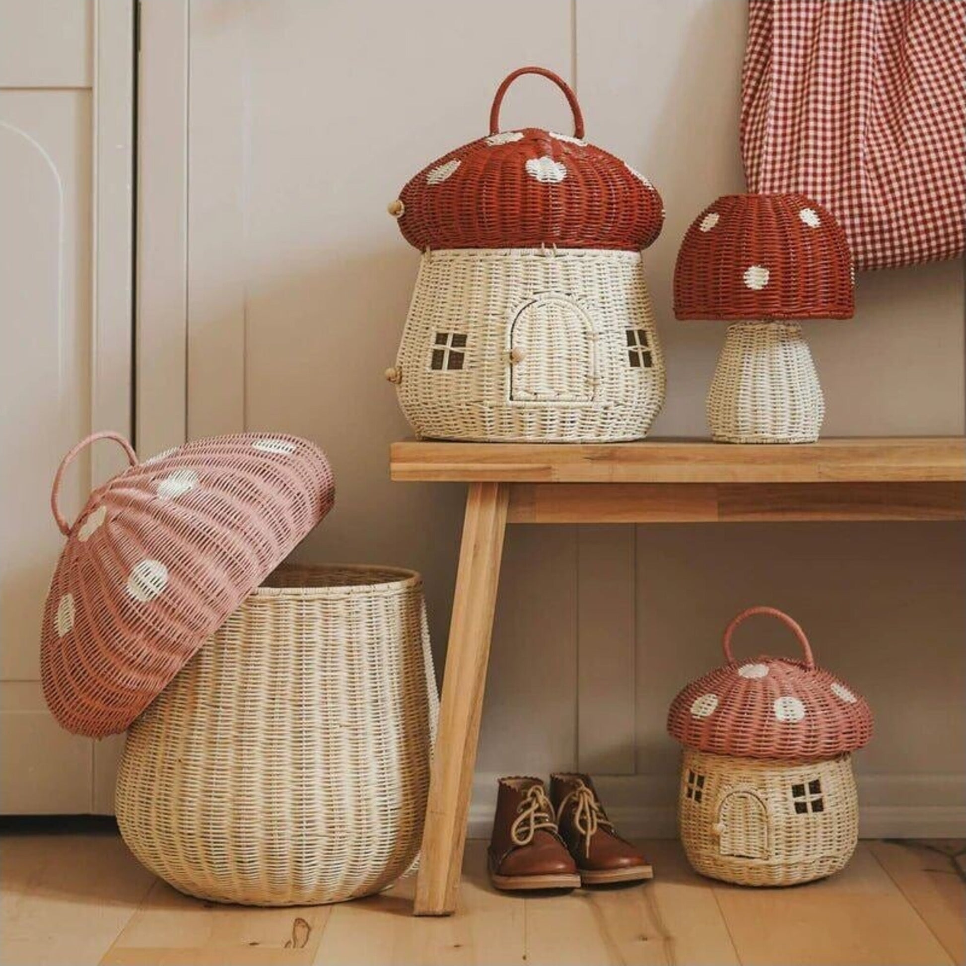 Olli Ella Mushroom Doll House Red | Aster & Ruby