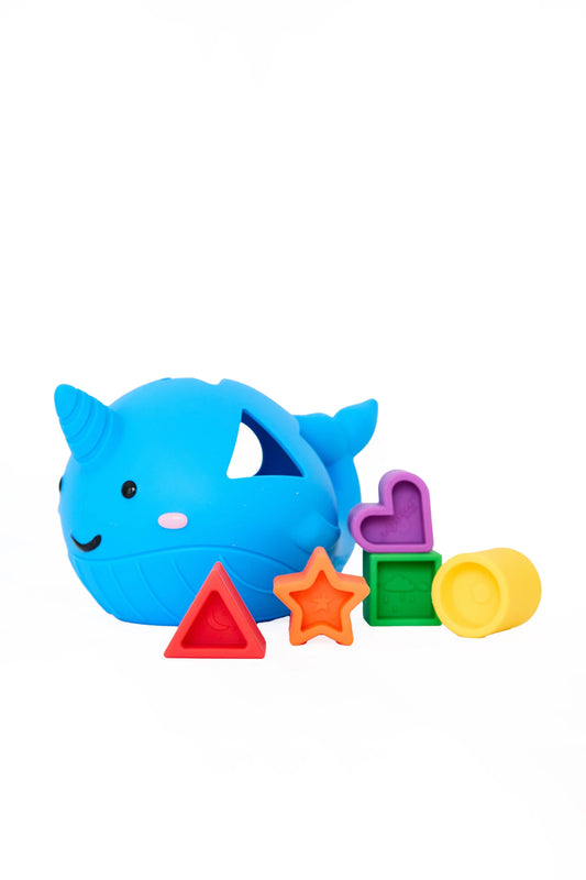 Narwhal Shape Sorter Bright - Aster & Ruby