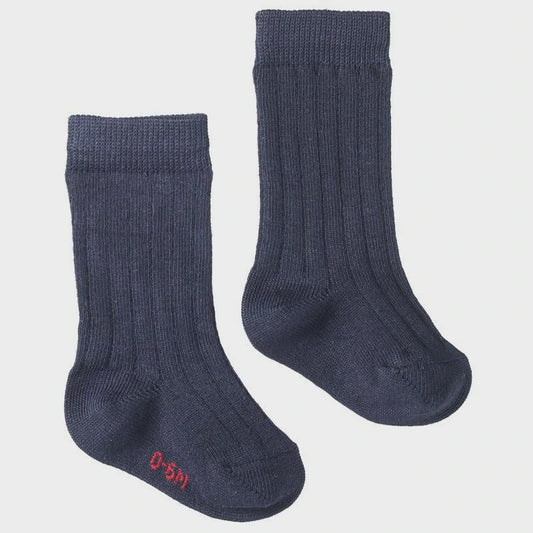 Nature Baby Cotton Rib Socks Navy-Aster & Ruby