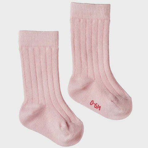 Nature Baby Cotton Rib Socks Rosebud-Aster & Ruby