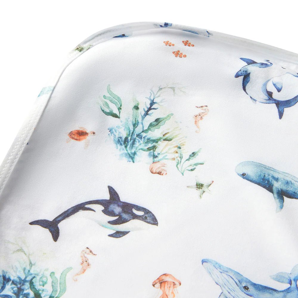 Ocean Organic Jersey Wrap & Beanie Set - Aster & Ruby