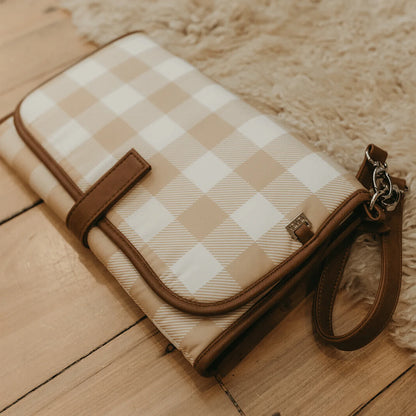 Change Mat Clutch Beige Gingham