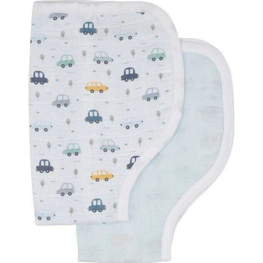 All4Ella Organic Burp Cloth 2pk Beep Beep | Aster & Ruby