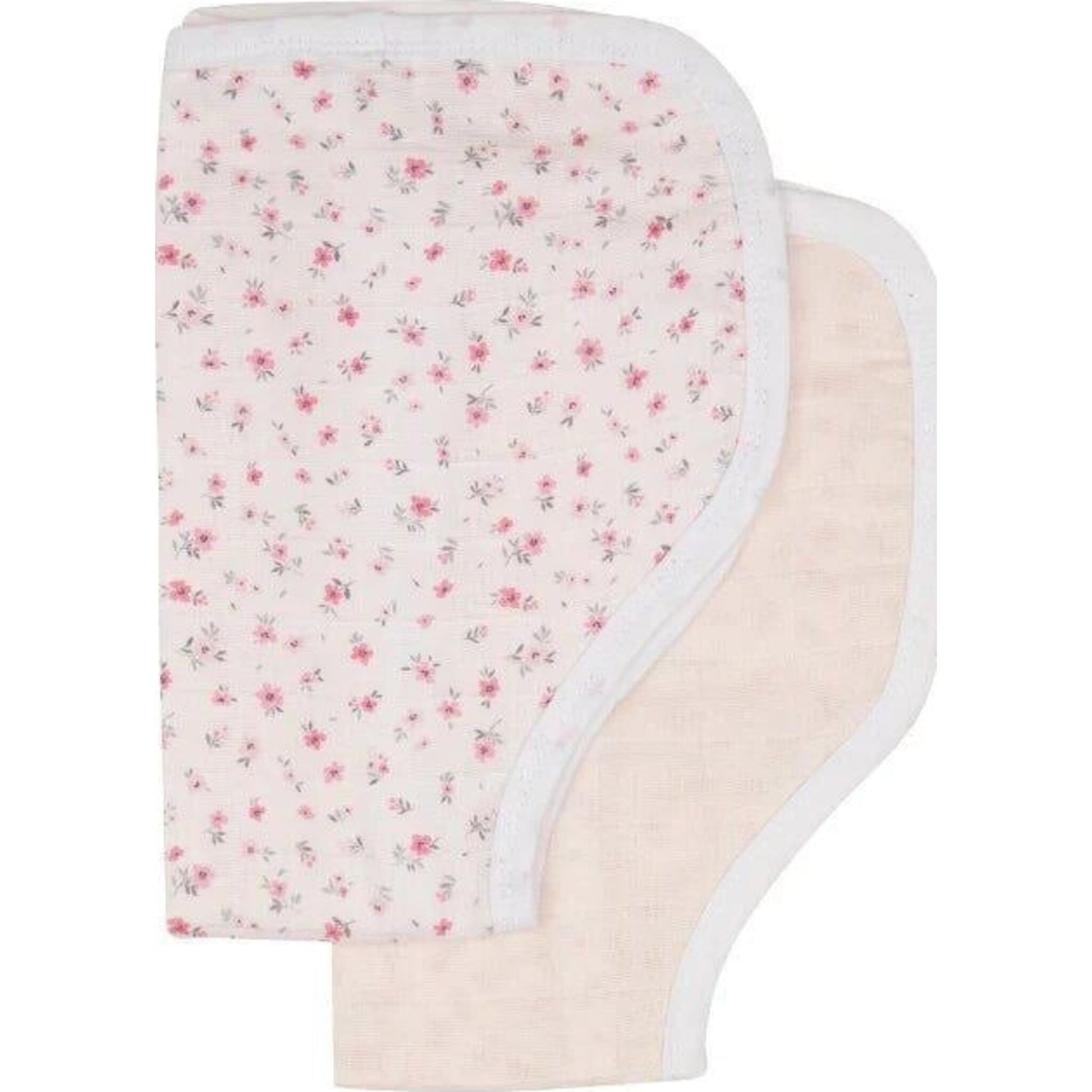 All4Ella Organic Burp Cloth 2pk Pink Petals | Aster & Ruby