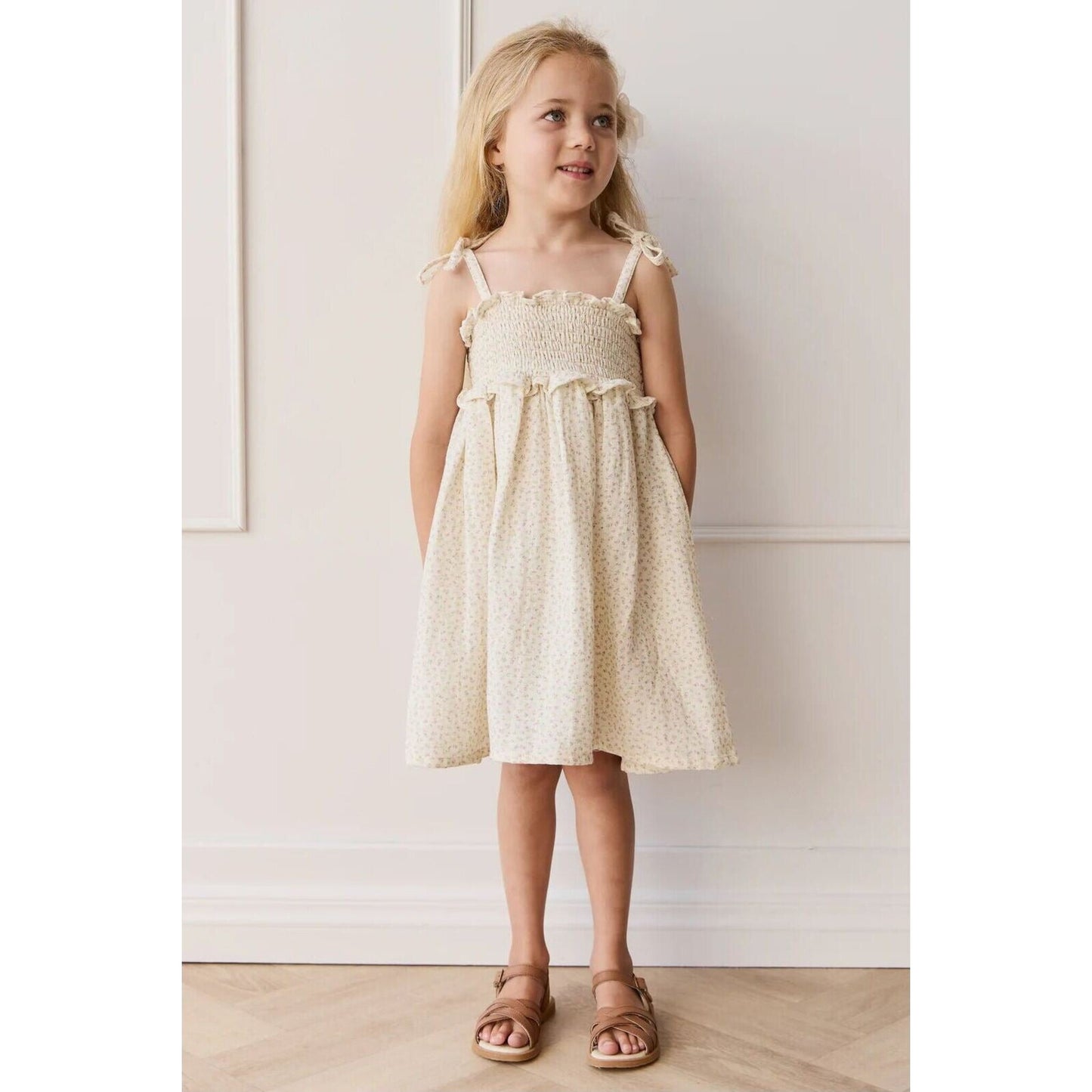 Jamie Kay Organic Cotton Muslin Cleo Dress Pippa Pink | Aster & Ruby
