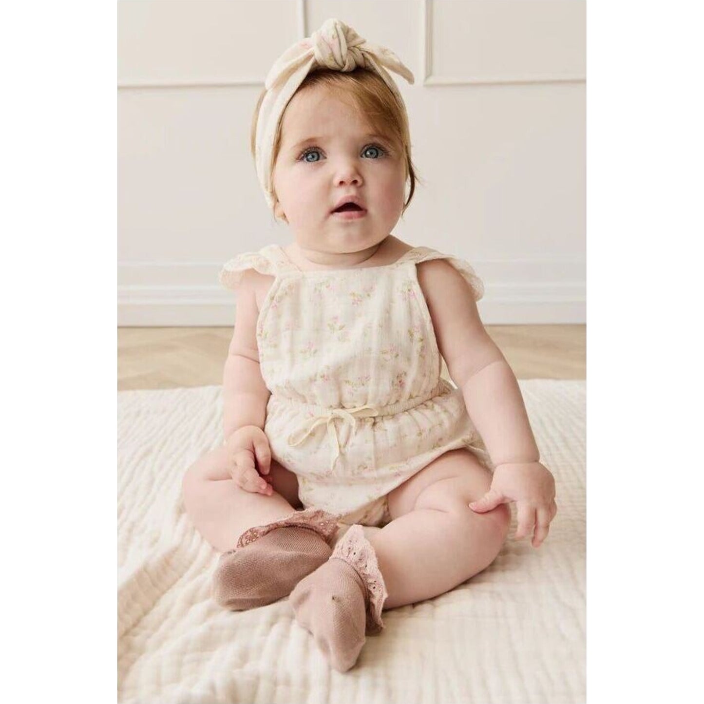 Jamie Kay Organic Cotton Muslin Luciana Playsuit Emelia Pink | Aster & Ruby