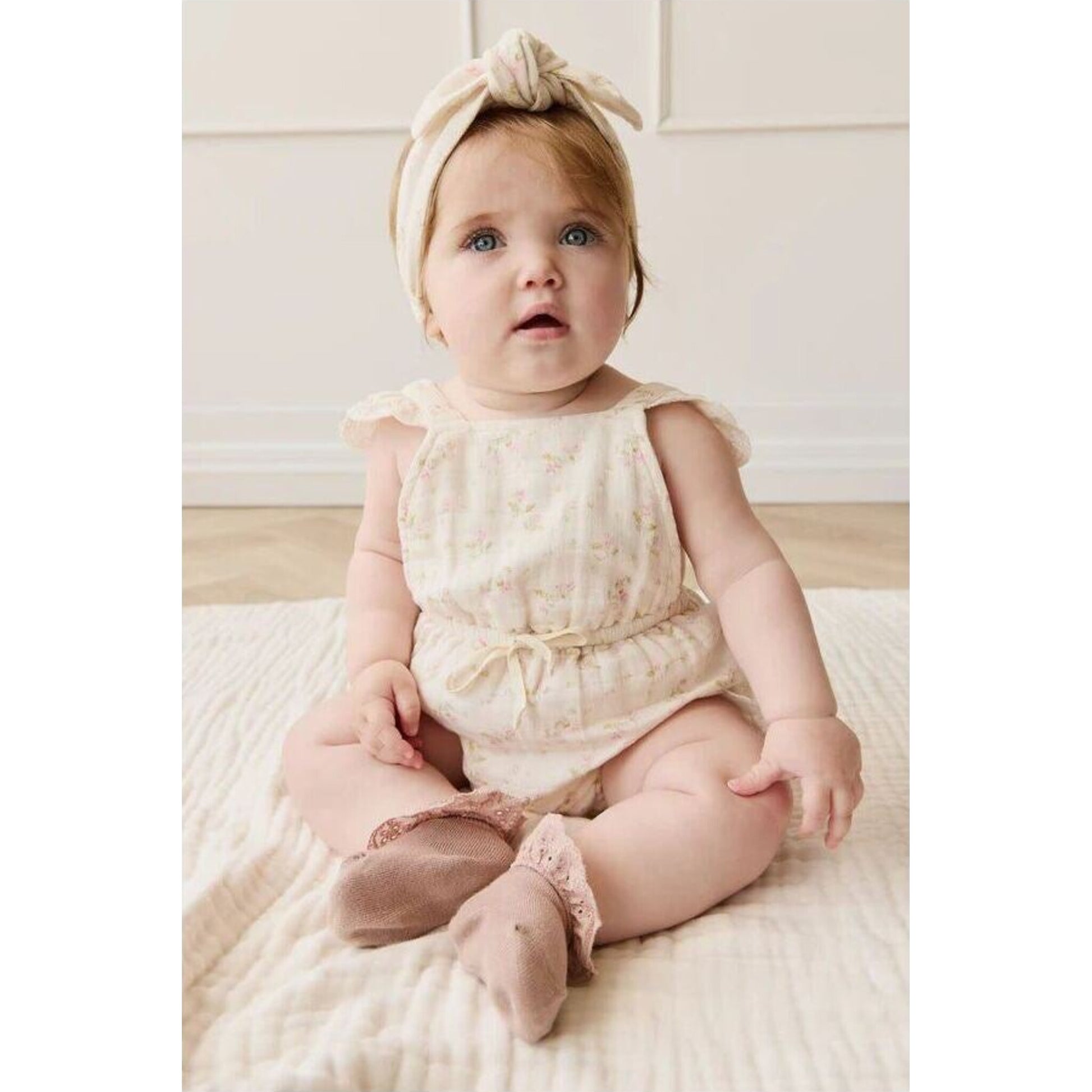 Jamie Kay Organic Cotton Muslin Luciana Playsuit Emelia Pink | Aster & Ruby