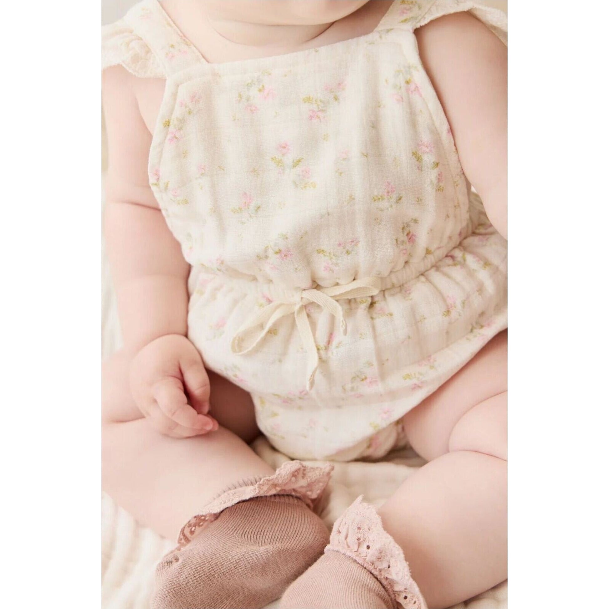 Jamie Kay Organic Cotton Muslin Luciana Playsuit Emelia Pink | Aster & Ruby
