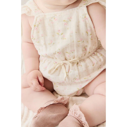 Jamie Kay Organic Cotton Muslin Luciana Playsuit Emelia Pink | Aster & Ruby