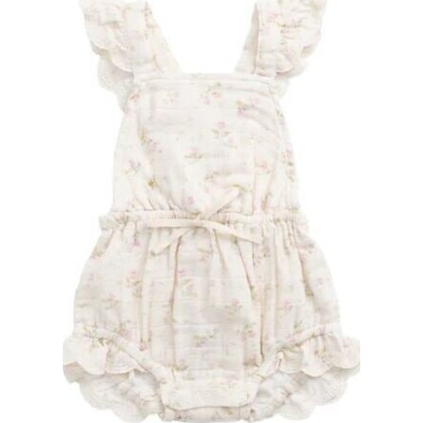 Jamie Kay Organic Cotton Muslin Luciana Playsuit Emelia Pink | Aster & Ruby