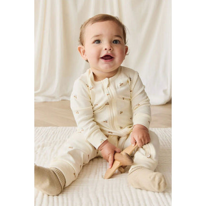 Jamie Kay Organic Cotton Reese Zip Onepiece Forest Night Acorn | Aster & Ruby