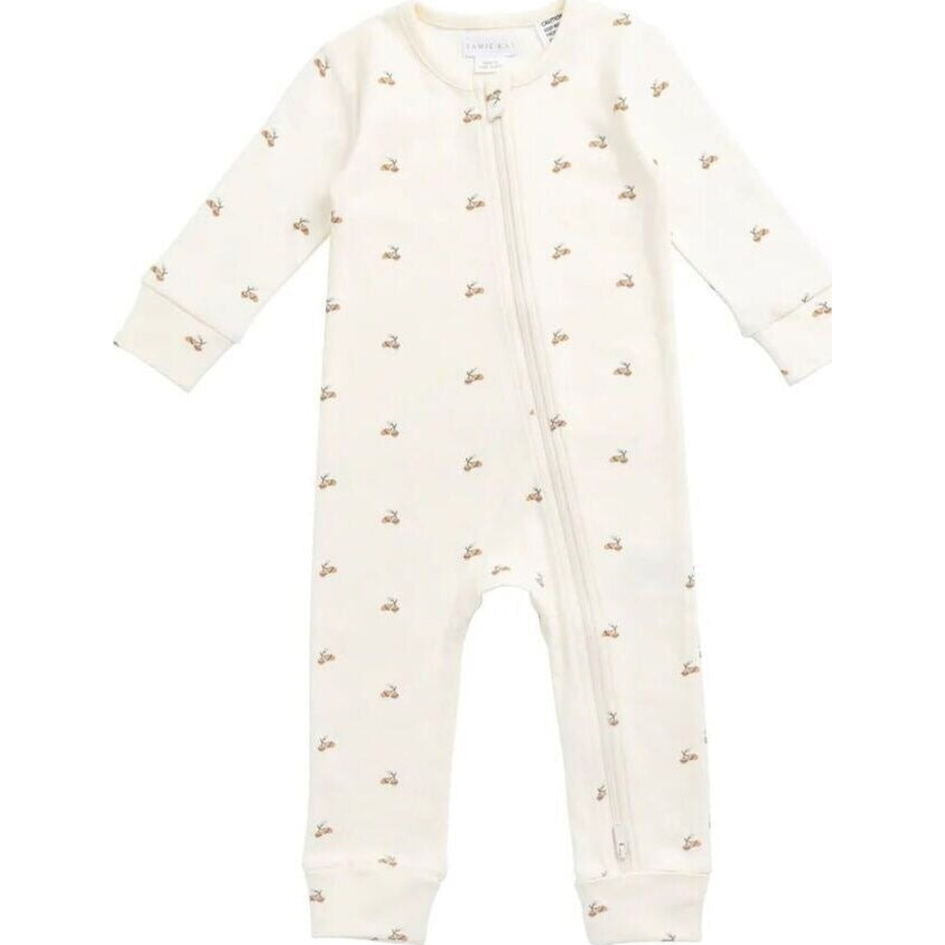 Jamie Kay Organic Cotton Reese Zip Onepiece Forest Night Acorn | Aster & Ruby