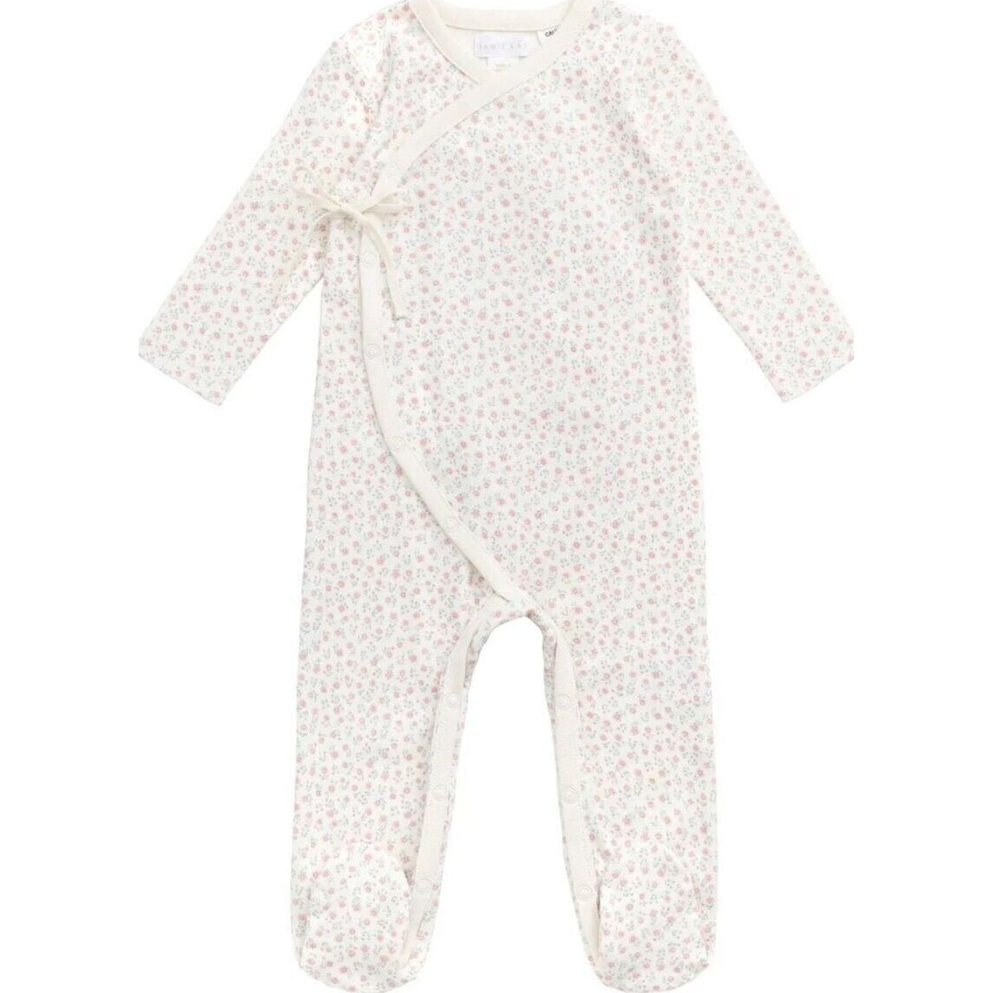 Jamie Kay Organic Cotton Wrap Onepiece Posy Garden Pink | Aster & Ruby