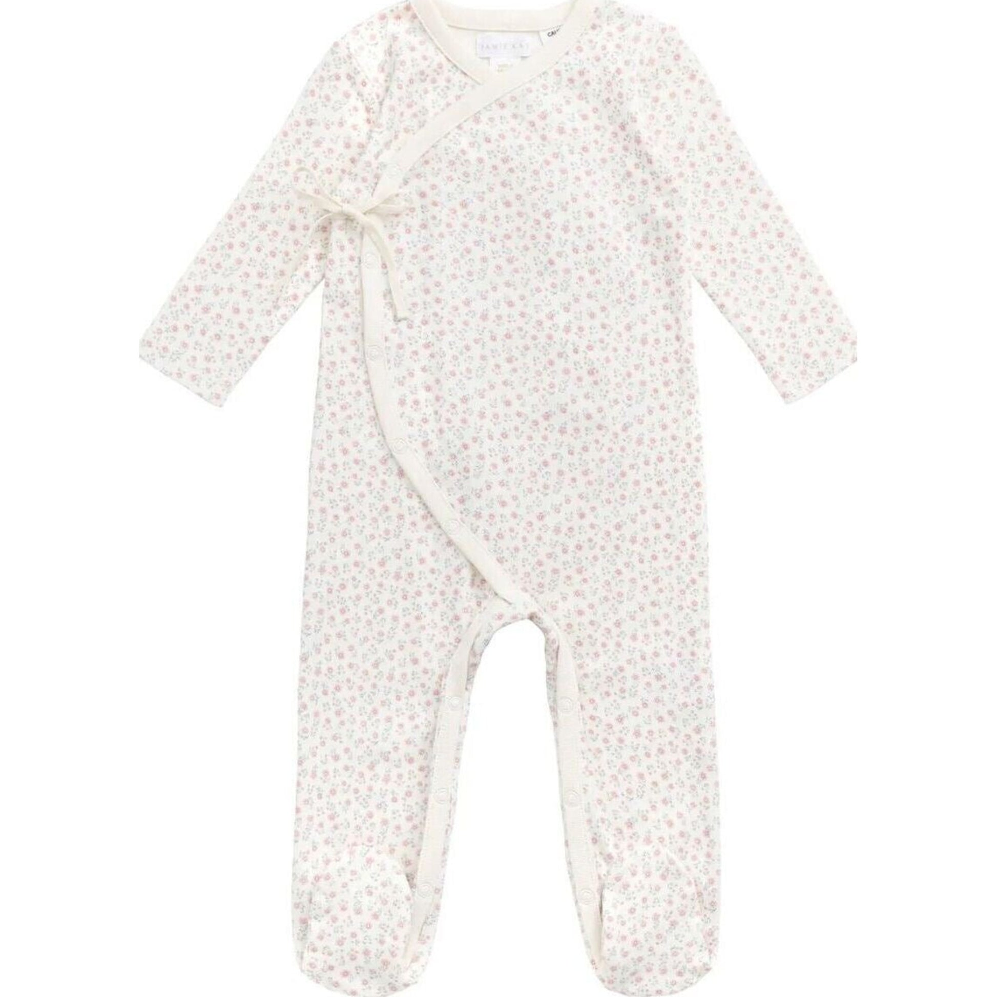 Jamie Kay Organic Cotton Wrap Onepiece Posy Garden Pink | Aster & Ruby