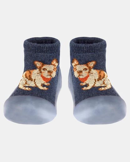Organic Hybrid Walking Socks Dreamtime Footsteps Frenchie - Aster & Ruby