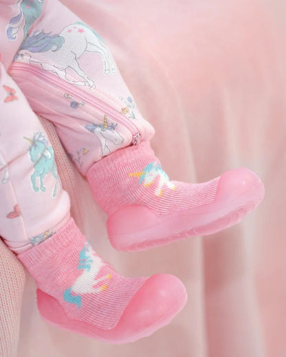Organic Hybrid Walking Socks Dreamtime Footsteps Unicorn - Aster & Ruby