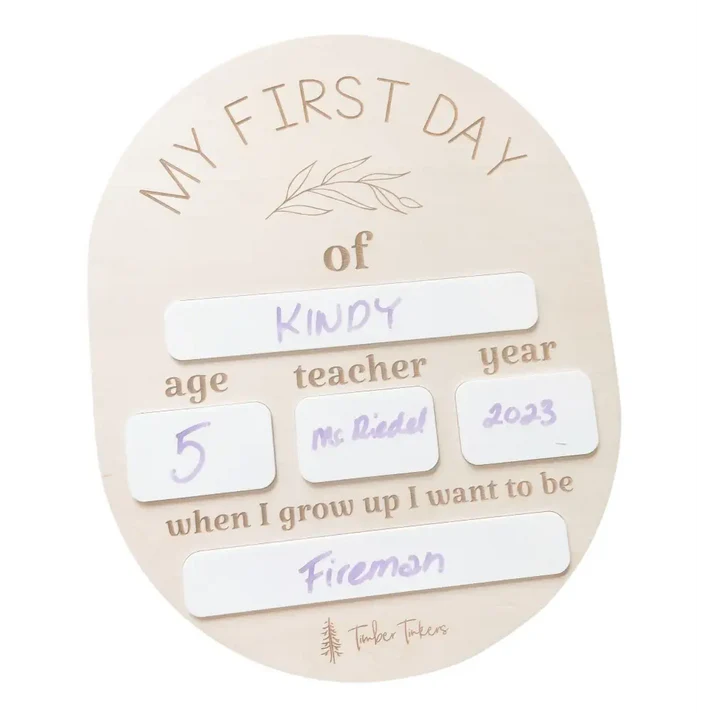 Timber Tinkers Oval First Day School Board | Aster & Ruby