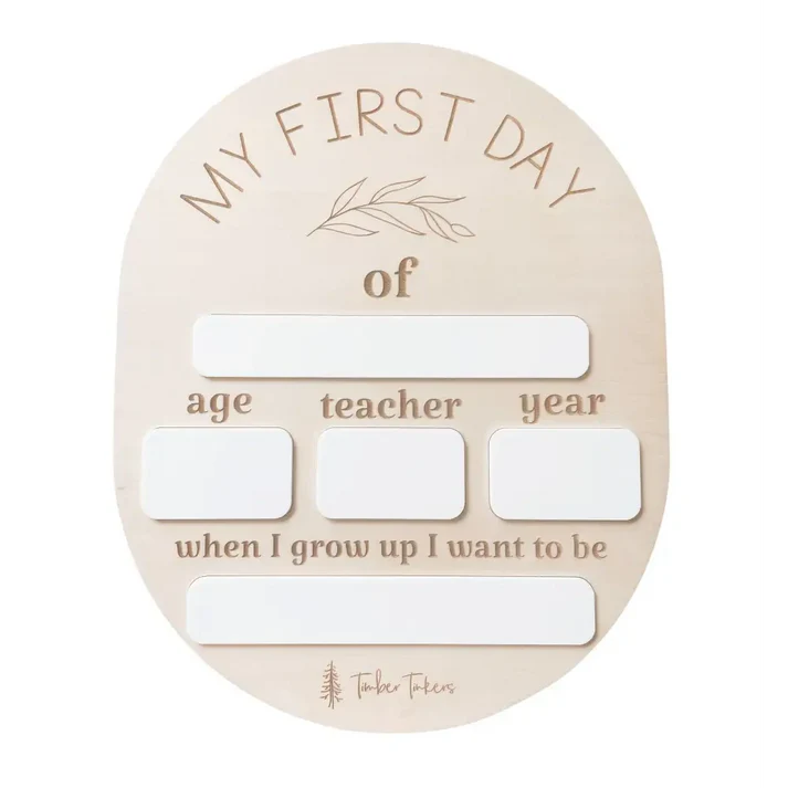 Timber Tinkers Oval First Day School Board | Aster & Ruby