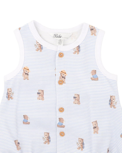 Brady Stripe Organic Button Up Bodysuit