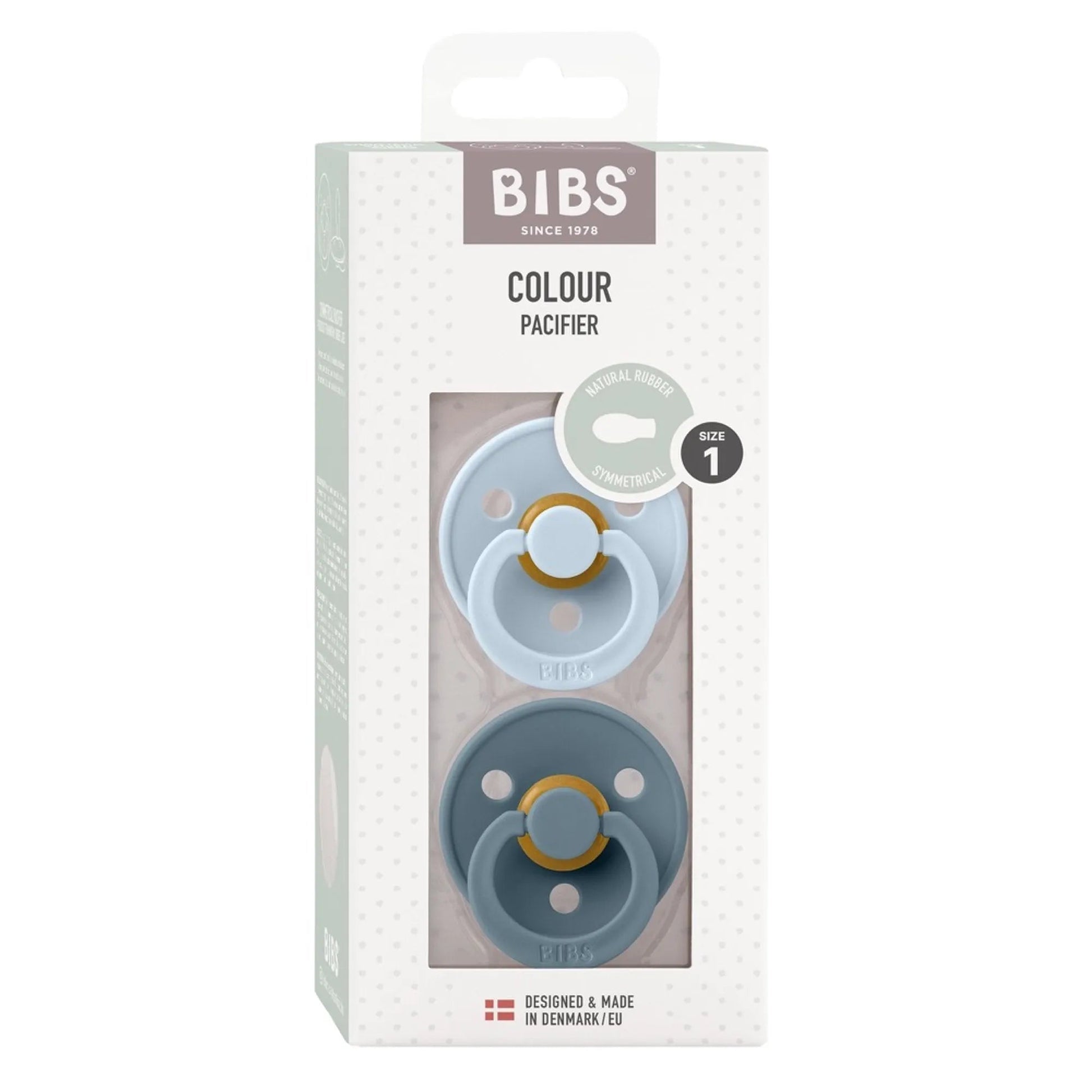 Pacifier Colour Symmetrical 2pk Baby Blue/Petrol - Aster & Ruby