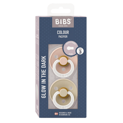 Pacifier Colour Symmetrical 2pk GLOW Blush/Vanilla - Aster & Ruby