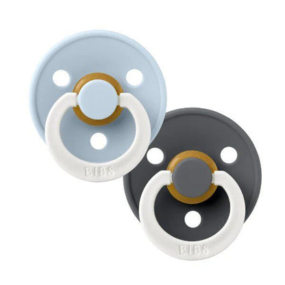 Pacifier Round GLOW 2pk – 1 (0-6m), 2 (6-18m), 3 (18m+), Blush, Baby Blue, Cloud, Sage, Iron/Baby Blue – Aster & Ruby