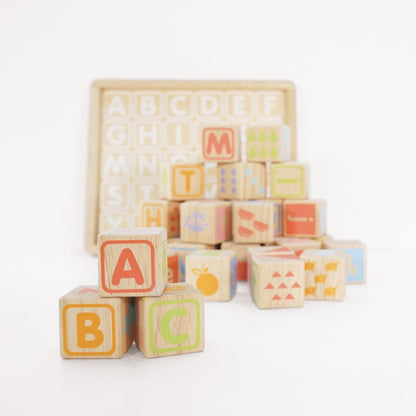 Petilou ABC Wooden Blocks - Aster & Ruby