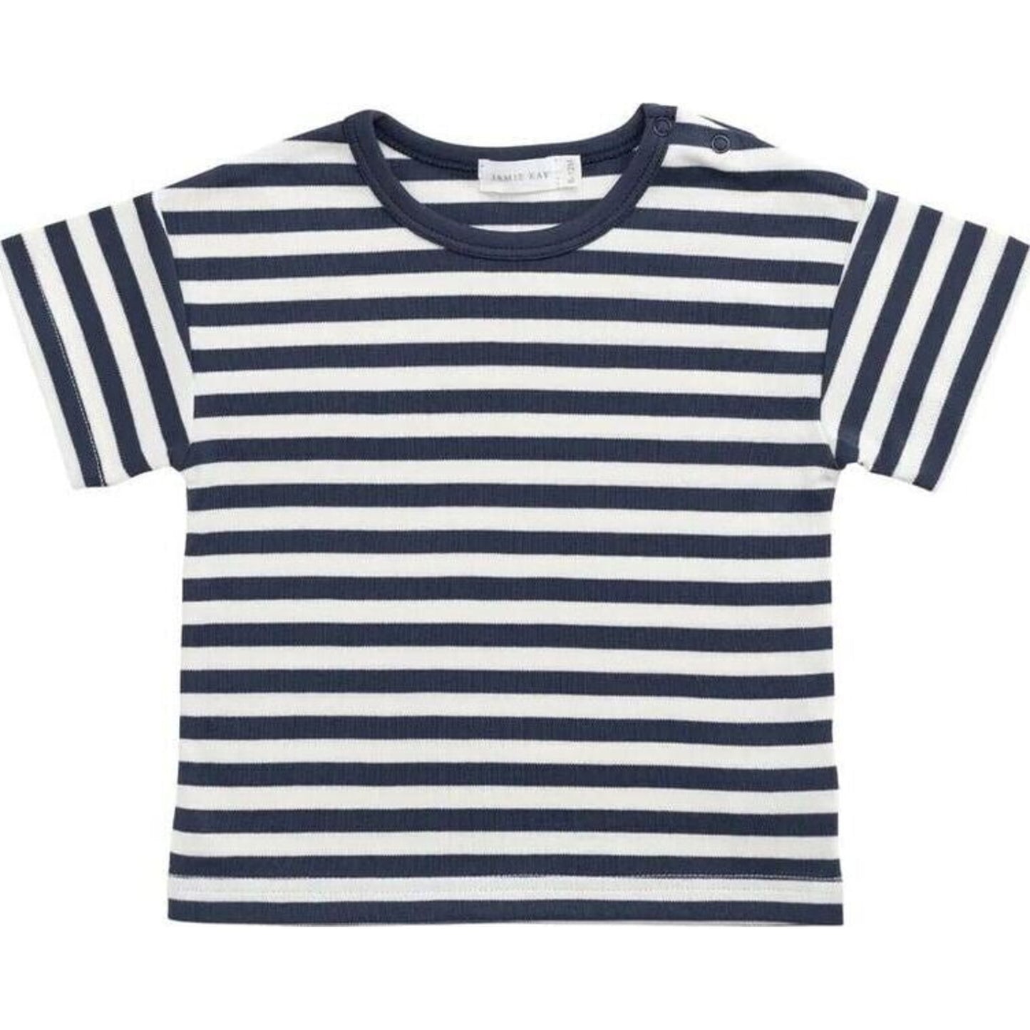 Jamie Kay Pima Cotton Hunter Tee Essential Stripe Charter/Cloud | Aster & Ruby