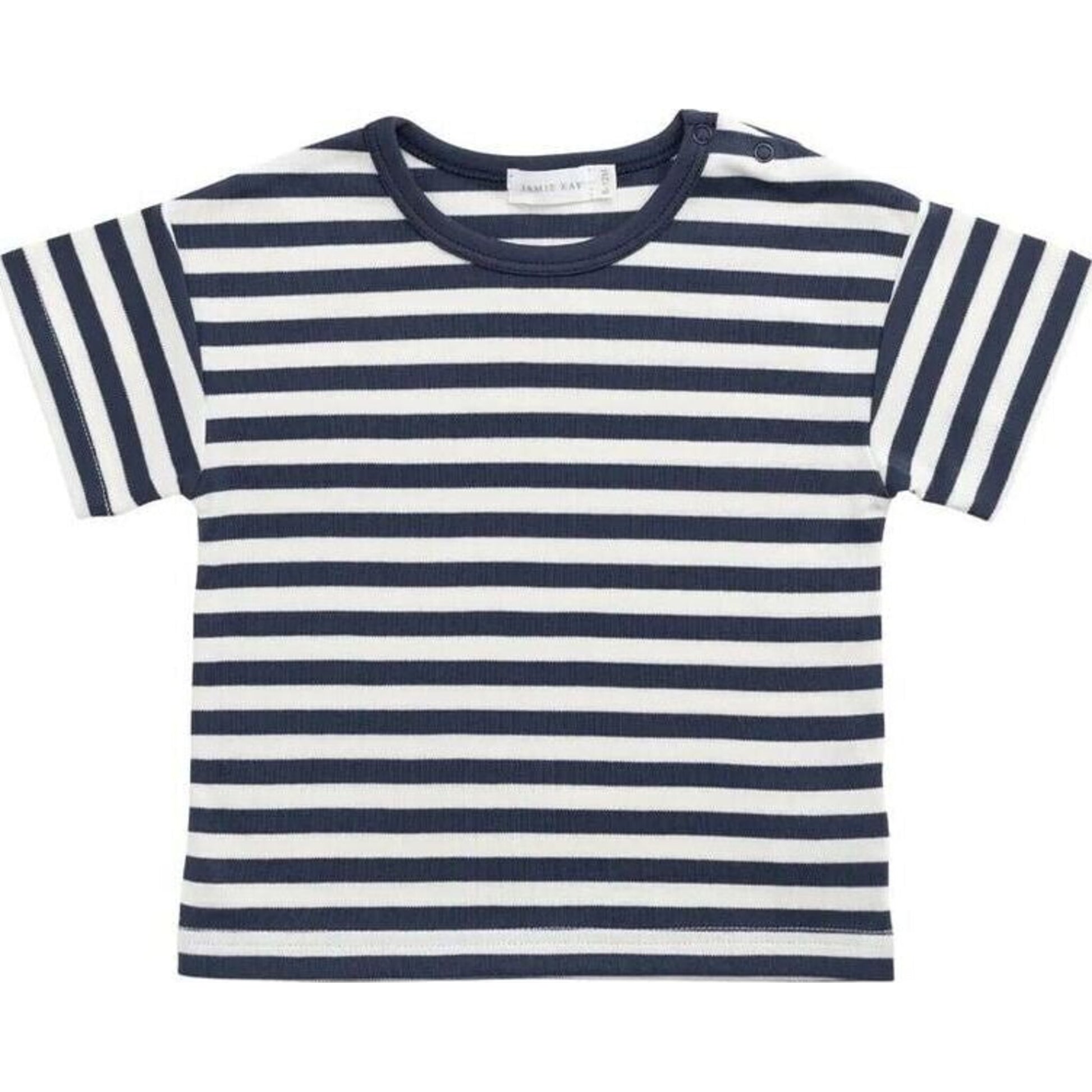 Jamie Kay Pima Cotton Hunter Tee Essential Stripe Charter/Cloud | Aster & Ruby