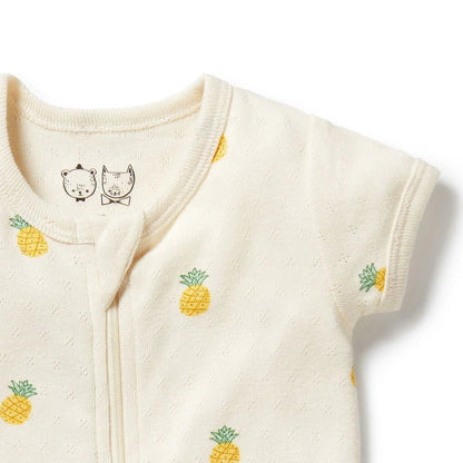 Piney Pals Organic Pointelle Boyleg Zipsuit - Aster & Ruby