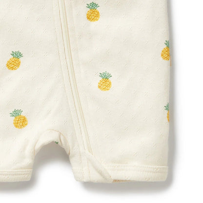 Piney Pals Organic Pointelle Boyleg Zipsuit - Aster & Ruby
