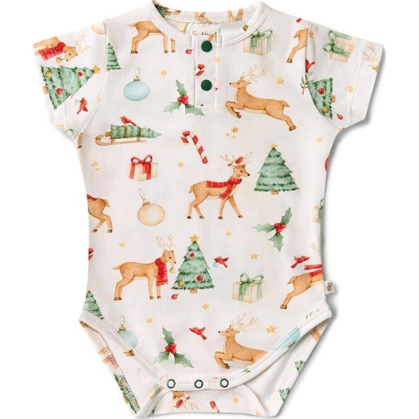 Snuggle Hunny Kids Prancer & Friends Short Sleeve Organic Bodysuit | Aster & Ruby