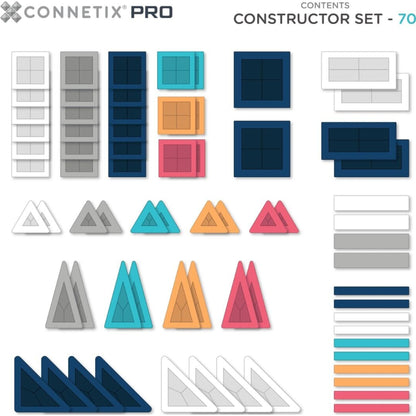 Connetix Tiles PRO Constructor Set 70 pc | Aster & Ruby