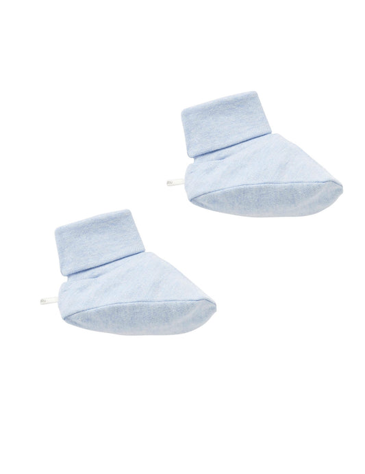 Pure Baby Booties Pale Blue Melange-Aster & Ruby