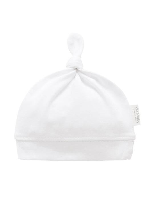 Pure Baby Knot Hat White-Aster & Ruby