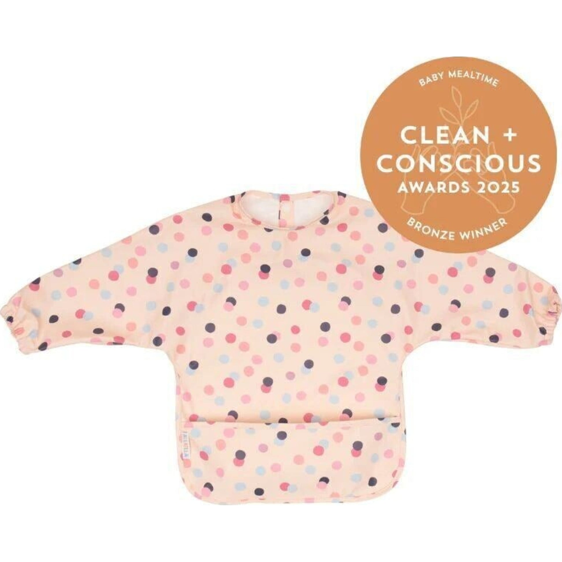 All4Ella Recycled Long Sleeve Bib Confetti | Aster & Ruby