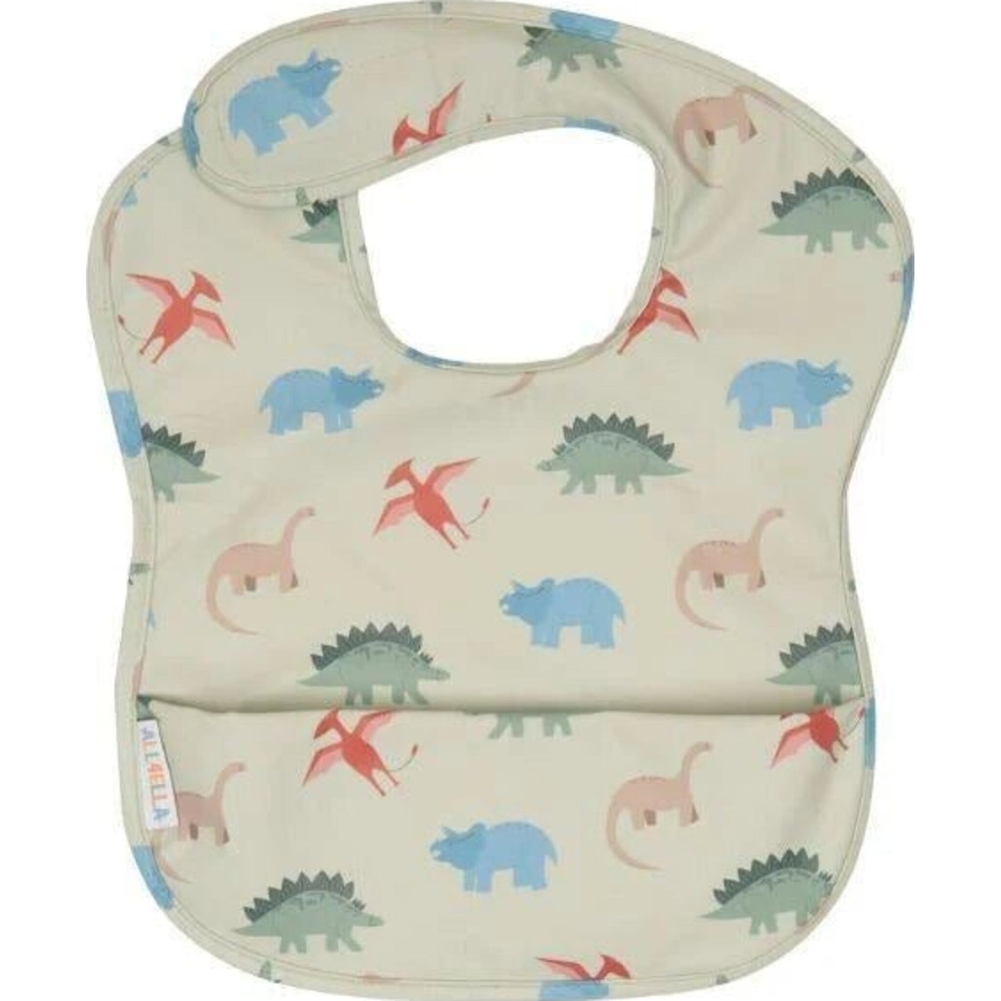 All4Ella Recycled Pouch Bib Dinosaurs | Aster & Ruby