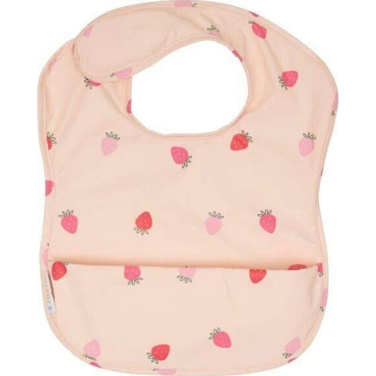 All4Ella Recycled Pouch Bib Strawberries | Aster & Ruby