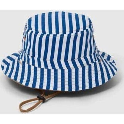 Crywolf REVERSIBLE BUCKET HAT Deep Sea Stripe | Aster & Ruby