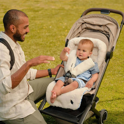 Reversible Cozy Fleece Pram Liner Coastline - Aster & Ruby