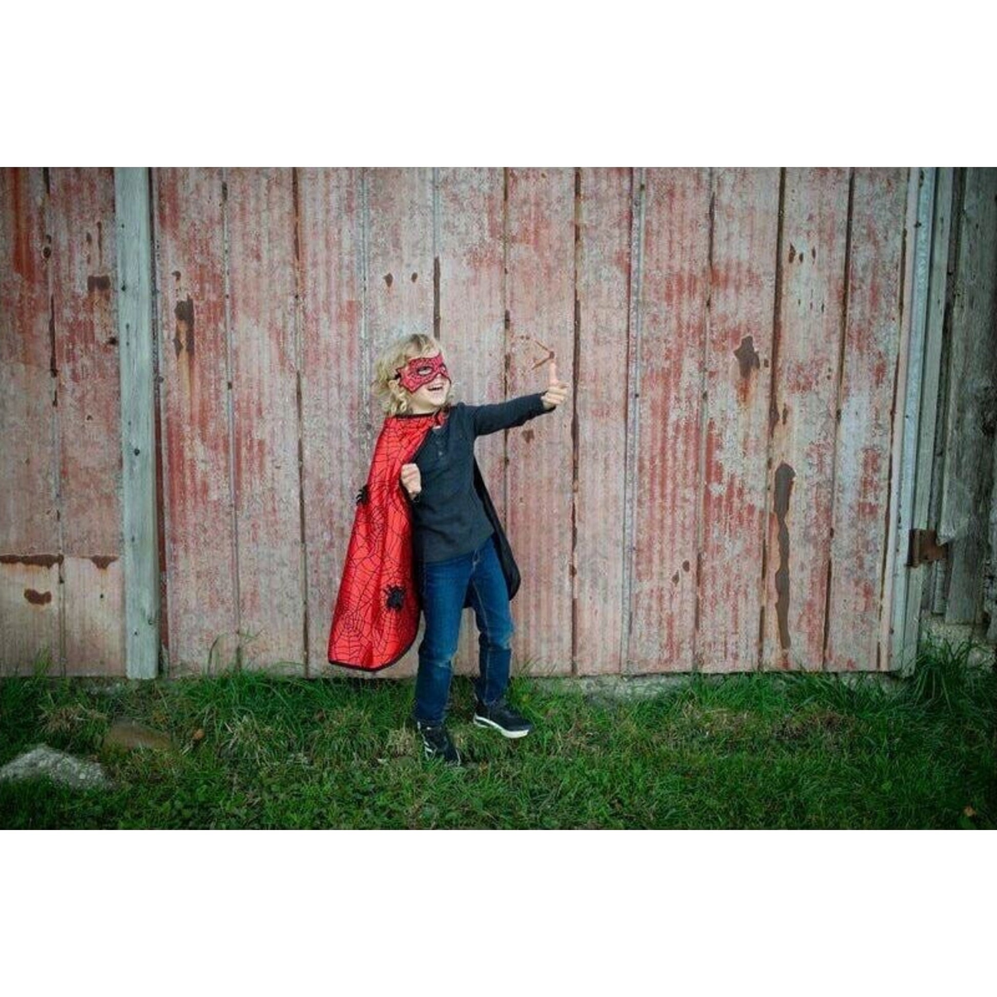 Great Pretenders Reversible Spider & Bat Cape with Mask | Aster & Ruby
