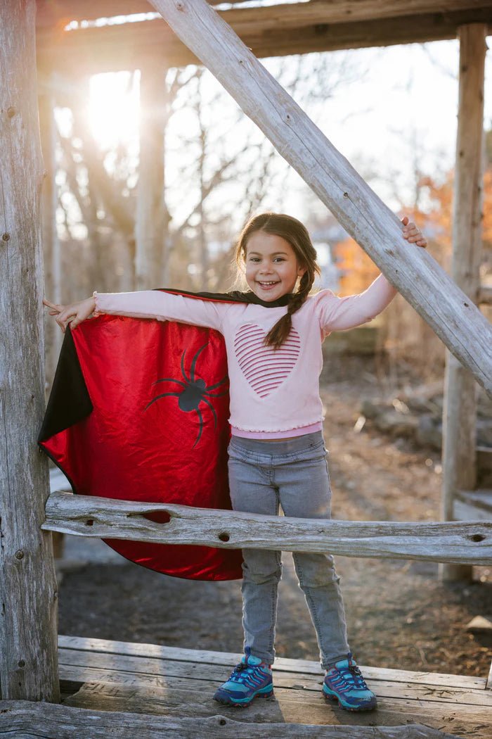 Reversible Spider/Bat Flowing Cape - Aster & Ruby