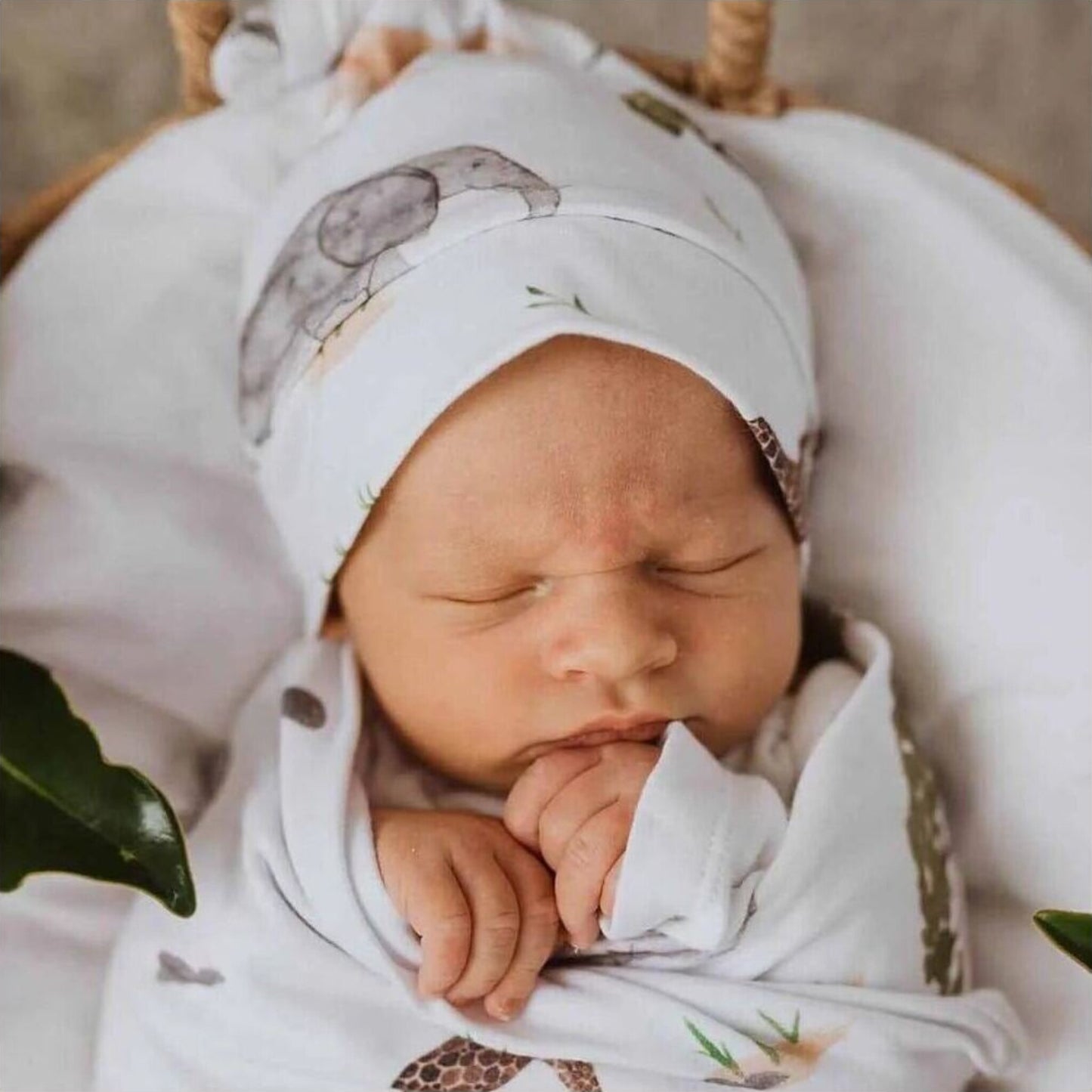 Snuggle Hunny Safari Organic Jersey Wrap & Beanie Set | Aster & Ruby