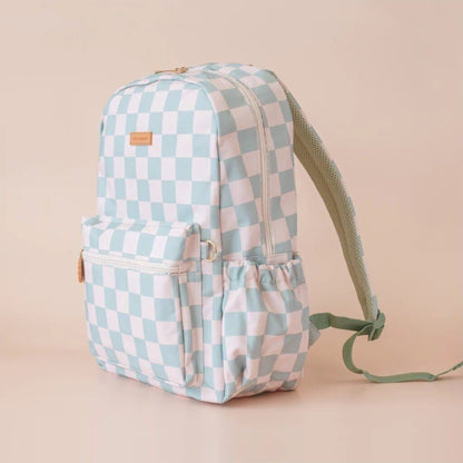 Fox & Fallow Sage Check Backpack | Aster & Ruby