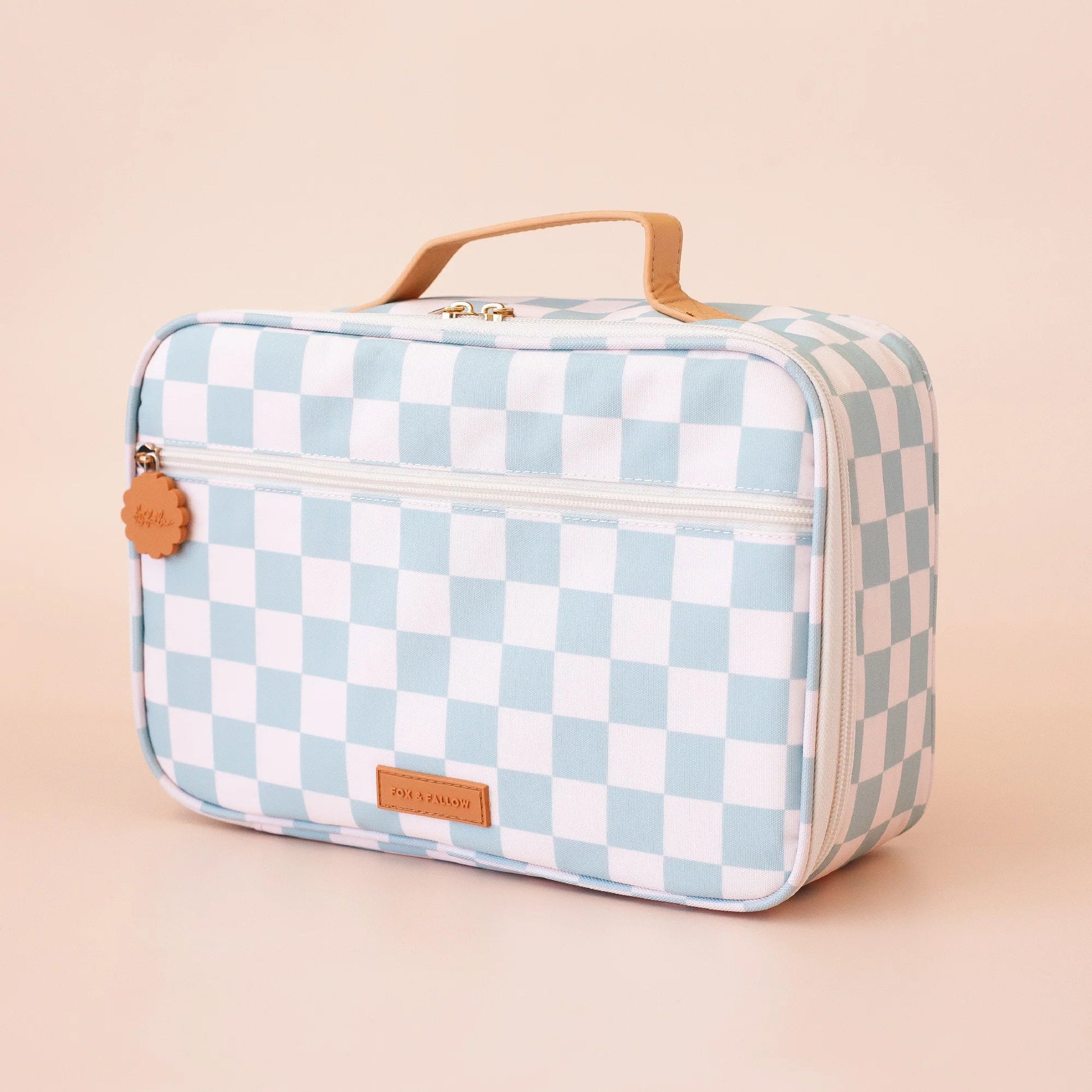 Sage Check Large Lunch Bag - Aster & Ruby