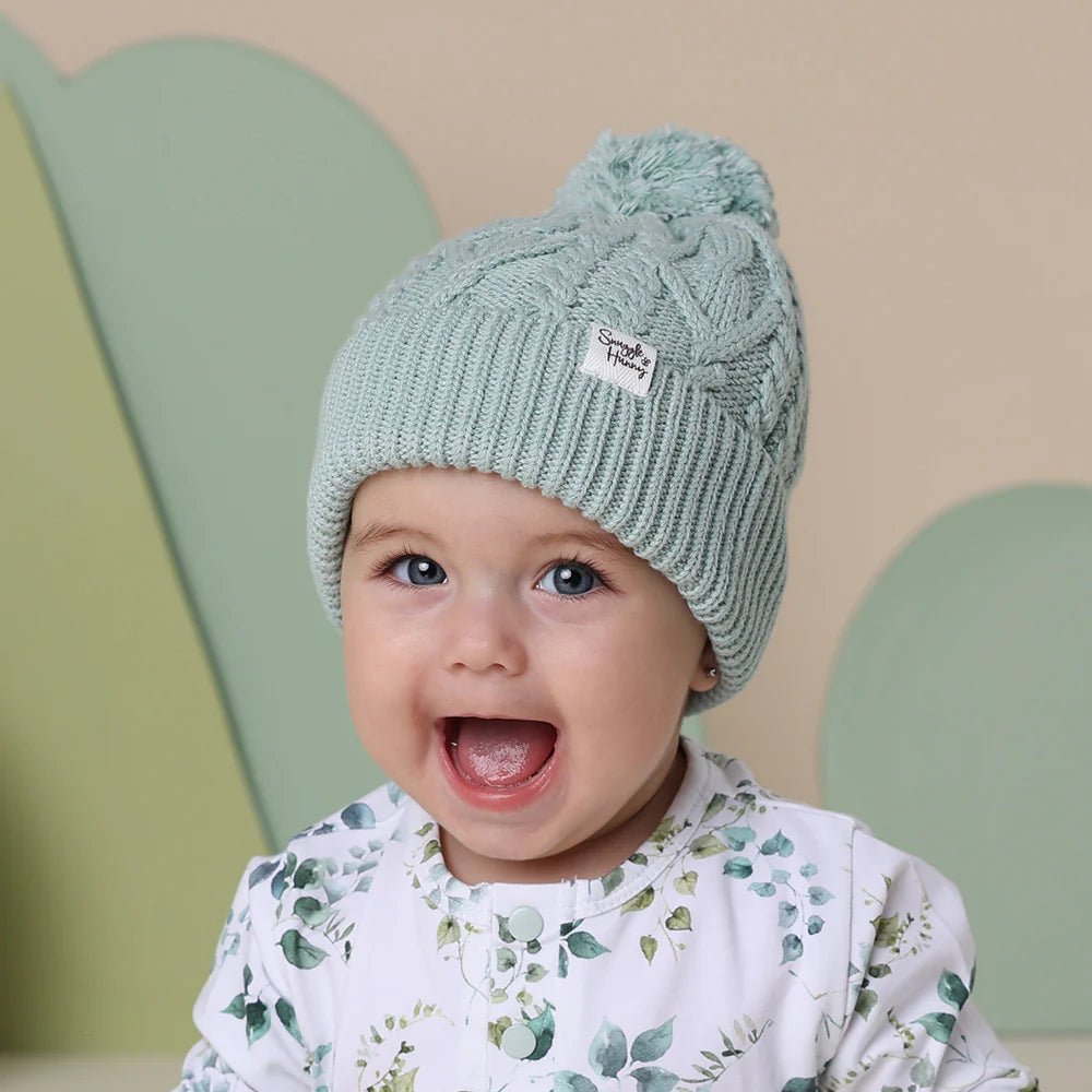 Sage Organic Baby Knit Beanie - Aster & Ruby